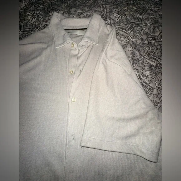 Perry Ellis Cream Short Sleeve Shirt - Picture 2 of 4